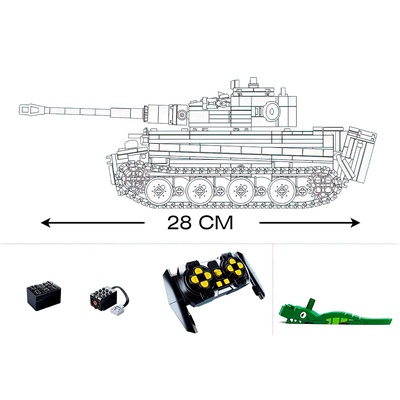 Конструктор Механо Sluban «Немецкий танк TIGER», радиоуправление, 814 деталей