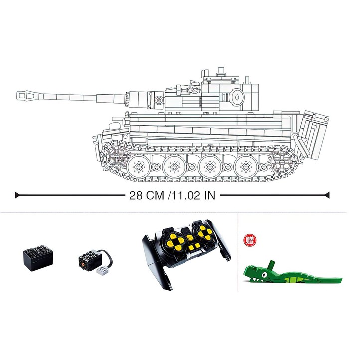 Конструктор Механо «Немецкий танк TIGER», радиоуправление, 814 деталей - фото 1907900706