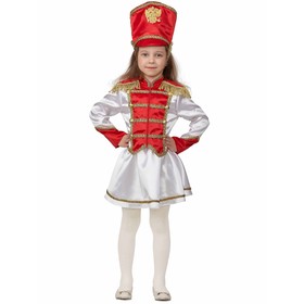 Карнавальный костюм "Мажорета", жакет, юбка, кивер, р.122-64