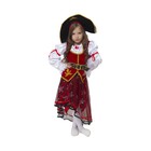 Карнавальный костюм "Пиратка", блузка-камзол, пояс, юбка, шляпа, р.122-64 - фото 11438304