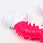 Игрушка двухслойная (твердый и мягкий пластик) "Рогатка", 12 см, розовая - Фото 3