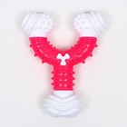 Игрушка для собак «Рогатка», 12 см, двухслойная, твёрдый и мягкий пластик, розовая - Фото 4