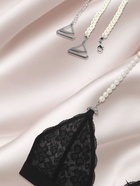 Лямки для бюстгальтера, декоративные с жемчугом, фурнитура металл, 5 мм, 45 см, пара, белые - Фото 3