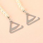 Лямки для бюстгальтера, декоративные с жемчугом, фурнитура металл, 5 мм, 45 см, пара, белые - Фото 2