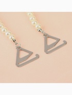 Лямки для бюстгальтера, декоративные с жемчугом, фурнитура металл, 5 мм, 45 см, пара, белые - Фото 7