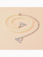 Лямки для бюстгальтера, декоративные с жемчугом, фурнитура металл, 5 мм, 45 см, пара, белые - Фото 9