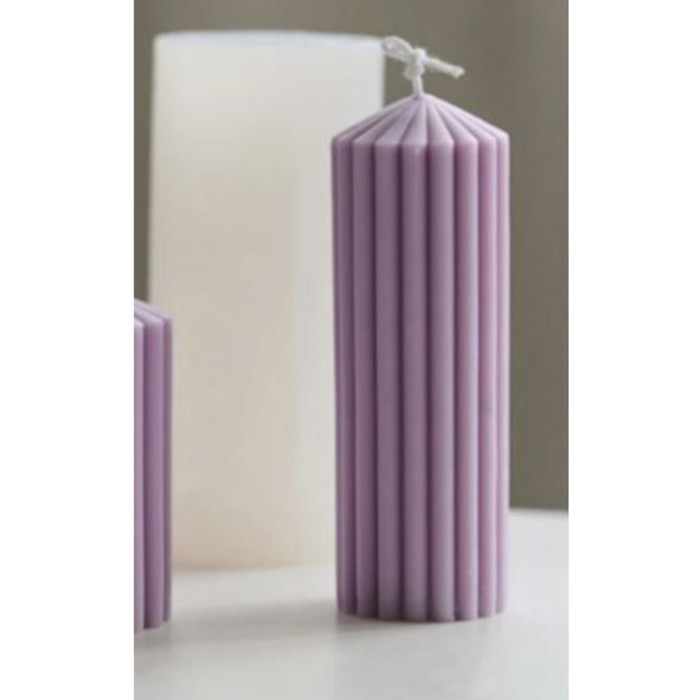 Молд силиконовый «Цилиндр, Полоски вертикальные» 5.5×5.5×12.3 см - Фото 1