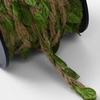 Тесьма декоративная холщовая «Листья», 25 мм, 9 ± 0,5 м, цвет бежевый/зелёный - фото 7841673