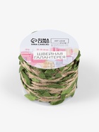 Тесьма декоративная холщовая «Листья», 25 мм, 9±0.5 м, бежевая, зелёная - Фото 3