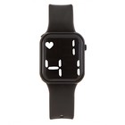 Часы наручные электронные, ремешок силикон, черные - фото 23414898