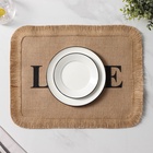 Салфетка сервировочная на стол Доляна «Любовь», 40×30 см, бежевая - Фото 2