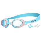 Очки для плавания детские ONLYTOP, беруши, набор носовых перемычек, цвет голубой/розовый - Фото 2