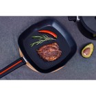 Сковорода гриль квадратная Magistro Flame, 28×28 см, антипригарное покрытие, индукция - фото 4401710