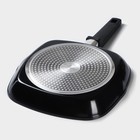 Сковорода гриль квадратная Magistro Flame, 28×28 см, антипригарное покрытие, индукция - фото 4401706