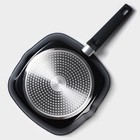 Сковорода-гриль Magistro Flame, 28×28 см, квадратная, антипригарное покрытие, индукция, кованый алюминий, чёрная - Фото 6