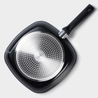 Сковорода-гриль Magistro Warrior, 28×28 см, квадратная, антипригарное покрытие, индукция, кованый алюминий, чёрная - Фото 6