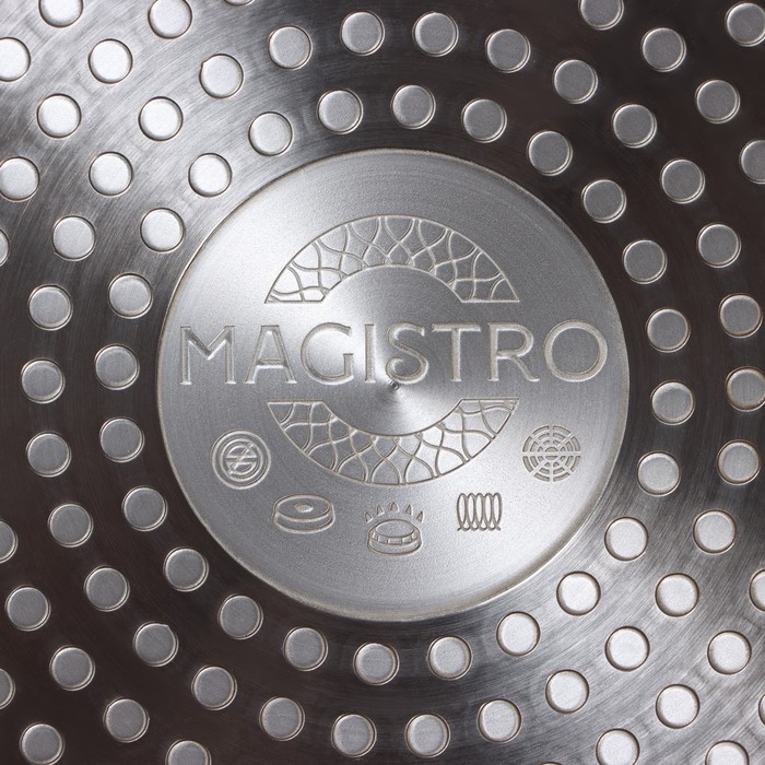 Сковорода гриль квадратная Magistro Warrior, 28×28 см, антипригарное покрытие, индукция