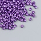 Бисер стекло 6/0 "Фиолетовый" макарун, глянец 450 гр - фото 306434990