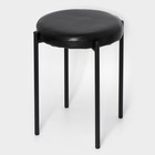 Табурет с круглым сиденьем НТ4/B, нагрузка 150 кг, 38,5x45 см, цвет черный - Фото 1