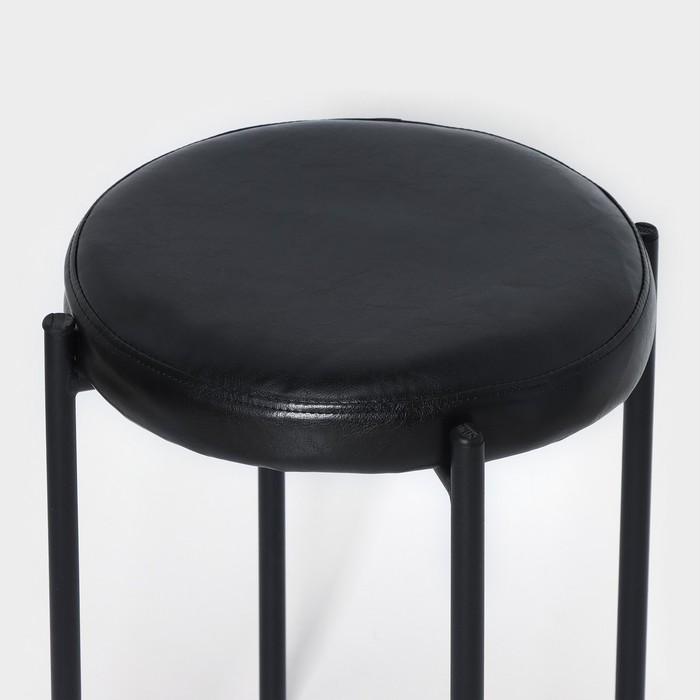 Табурет с круглым сиденьем НТ4/B, нагрузка 150 кг, 38,5x45 см, цвет черный - фото 1907900983