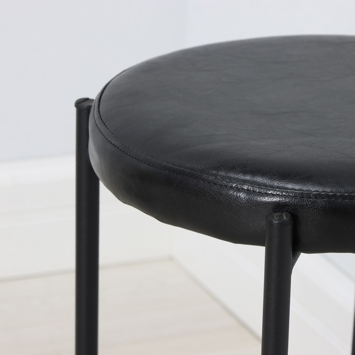 Табурет с круглым сиденьем НТ4/B, нагрузка 150 кг, 38,5x45 см, цвет черный - фото 1907900986