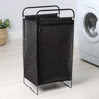 Корзина для белья, 40,5×31×75 см, цвет чёрный - фото 23221215