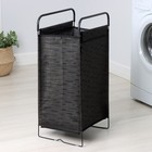 Корзина для белья, 40,5×31×75 см, цвет чёрный - фото 23221216