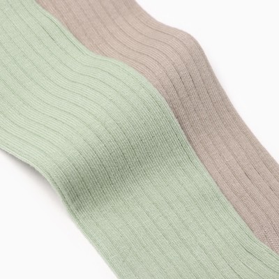 Колготки детские Крошка Я BASIC LINE, набор 2 пары, рост 62-68 см, бежевый / оливковый