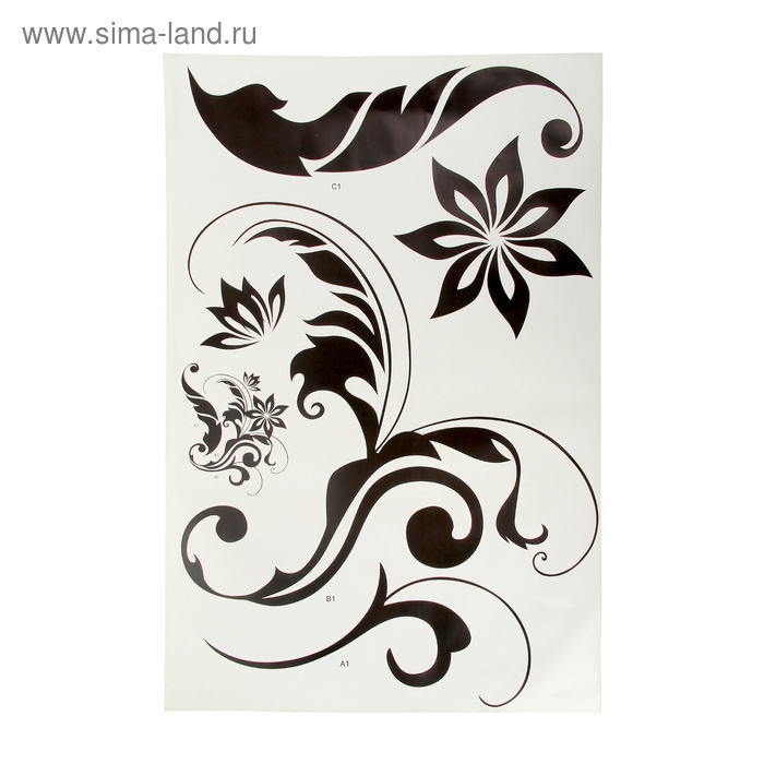 Наклейка интерьерная пластик плоская "Перышко" 60х90 см - Фото 1