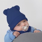 Комплект детский KinDerLitto «Пикколино», 2 предмета: шапка, снуд, возраст 0-3 месяцев, цвет деним - Фото 4