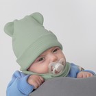 Комплект детский KinDerLitto «Пикколино», 2 предмета: шапка, снуд, возраст 3-6 месяцев, цвет полынь - Фото 3