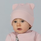 Комплект детский KinDerLitto «Пикколино», 2 предмета: шапка, снуд, возраст 0-3 месяцев, цвет пудра - Фото 2