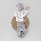 Комплект детский KinDerLitto «Крошки-горошки-2», 3 предмета: шапочка, ползунки, распашонка, принт горошки, рост 50-56 см - Фото 1