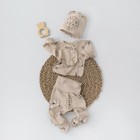 Комплект детский KinDerLitto «Крошки-горошки-2», 3 предмета: шапочка, ползунки, распашонка, принт звери, рост 50-56 см - фото 109165621