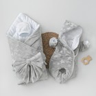 Комплект на выписку зимний KinDerLitto «Пломбир звёздочки», 5 предметов, рост 56-62 см, цвет серый - фото 109165682
