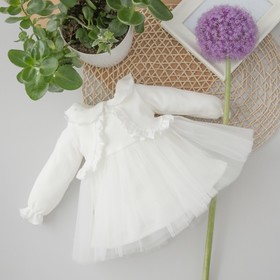 Платье для девочки KinDerLitto «Грета», рост 68-74 см, цвет молочный
