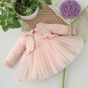 Платье для девочки KinDerLitto «Грета», рост 62-68 см, цвет светло-розовый