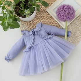 Платье для девочки KinDerLitto «Грета», рост 62-68 см, цвет сиреневый
