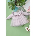Платье для девочки KinDerLitto «Прованс», рост 56-62 см, цвет пыльная сирень - фото 109165741
