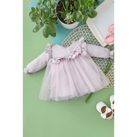 Платье для девочки KinDerLitto «Прованс», рост 56-62 см, цвет пыльная сирень