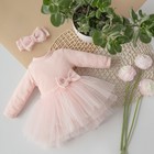 Платье-боди для девочки KinDerLitto «Трио», с повязкой на голову, рост 56-62 см, цвет светло-розовый - фото 109165770