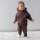 Костюм детский спортивный KinDerLitto «Оверсайз», 2 предмета: худи, штаны, рост 86-92 см, цвет шоколад - Фото 3