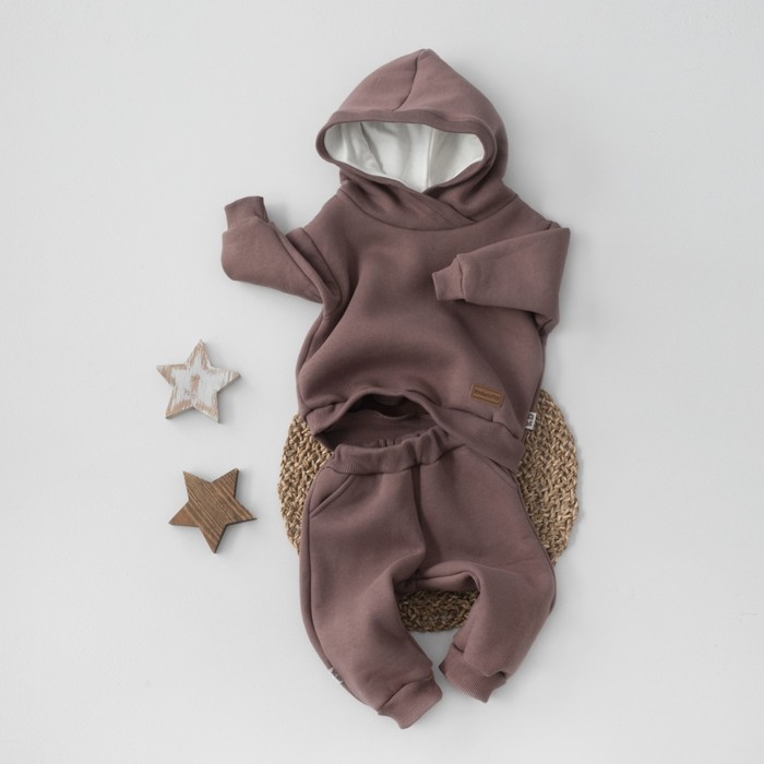Костюм детский спортивный KinDerLitto «Оверсайз», 2 предмета: худи, штаны, рост 98-104 см, цвет шоколад - Фото 1