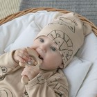 Шапочка детская KinDerLitto «Крошки-горошки», с отворотом и ушками, возраст 0-3 месяцев, 3 шт - Фото 3