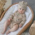 Шапочка детская KinDerLitto «Крошки-горошки», с отворотом и ушками, возраст 0-3 месяцев, 3 шт - Фото 6