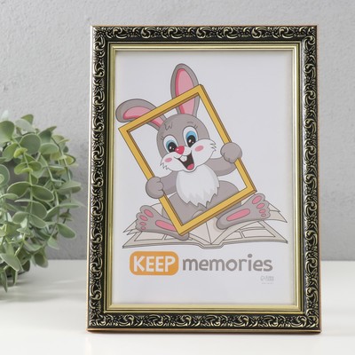 Фоторамка для фото 15×21 см Keep memories «Винтаж», пластик, чёрный с золотом, (пластиковый экран)