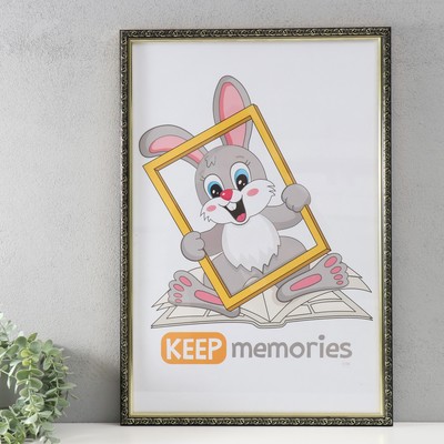Фоторамка для фото 40×60 см Keep memories «Винтаж», пластик, чёрный с золотом, (пластиковый экран)