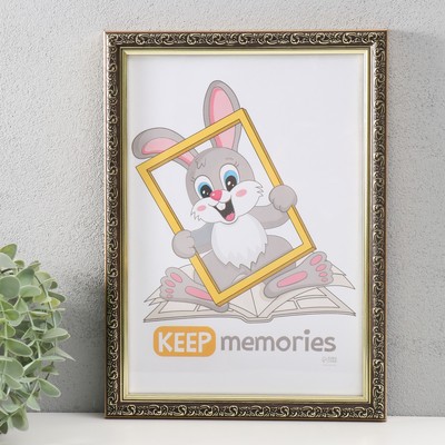 Фоторамка для фото 21×30 см Keep memories «Винтаж», пластик, венге, (пластиковый экран)