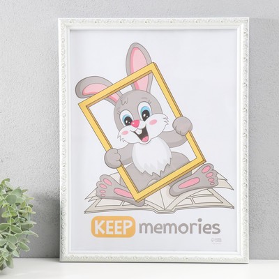 Фоторамка для фото 30×40 см Keep memories «Винтаж», пластик, белый, (пластиковый экран)