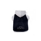 Толстовка с капюшоном Osso для собак, велюр, размер 30 (ДС 30 см, ОГ 37-39 см), графит - фото 28206840